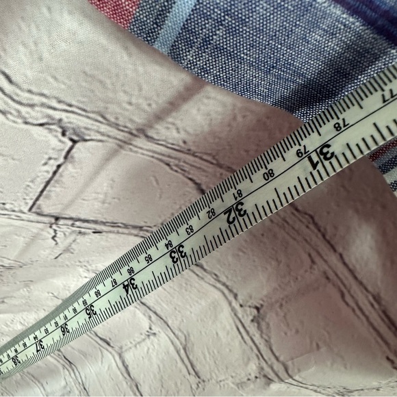 Daniel Cremieux Blue Red plaid Casual 100% linen Button Down Shirt sz XL - Picture 4 of 6